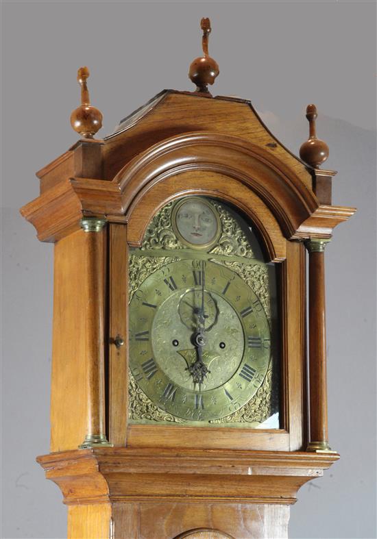 A late 18th century mahogany longcase clock, Robert Clark of London, 7ft 4in.